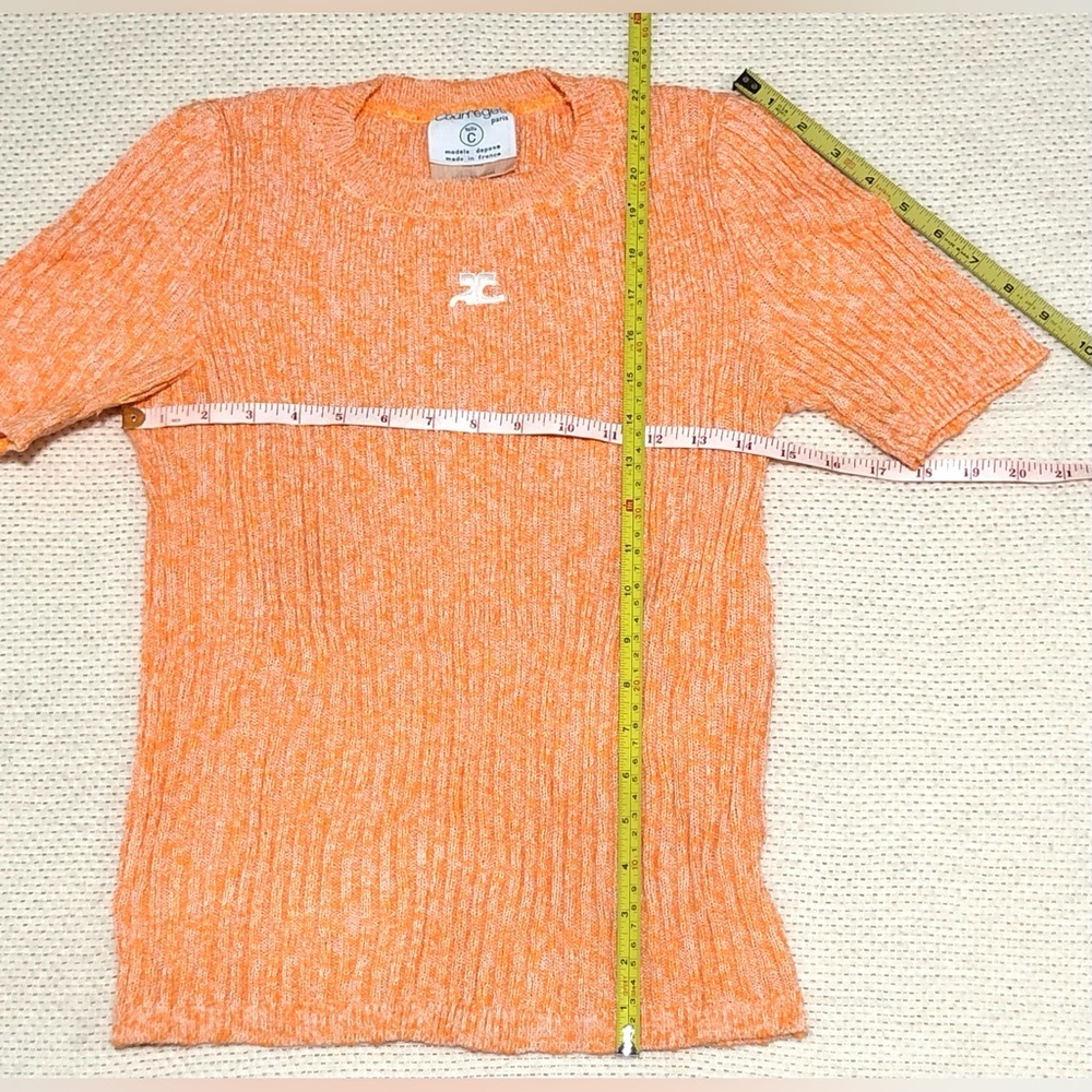 Orange Ribbed Women's Top - Picture 7 of 11